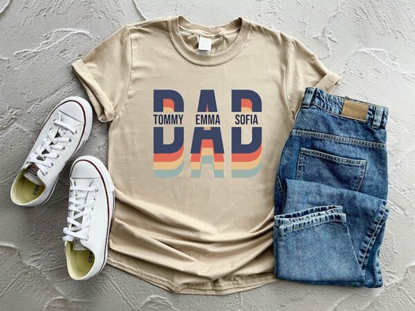 Custom Dad Shirt, Dad Shirt With Kids Names, Father's Day Gift, New Dad Shirt - Image 2