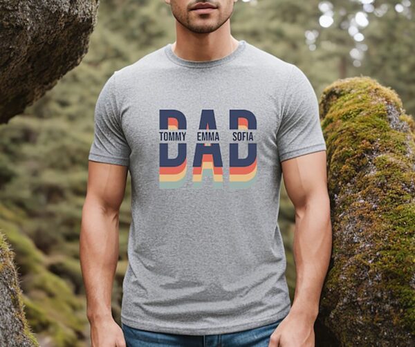Custom Dad Shirt, Dad Shirt With Kids Names, Father's Day Gift, New Dad Shirt - Image 3