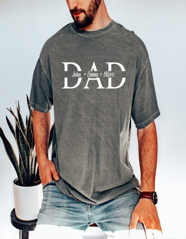 Custom DAD T-shirt, Custom Dada Shirt with Children Name, Personalized Dad Shirt - Image 2